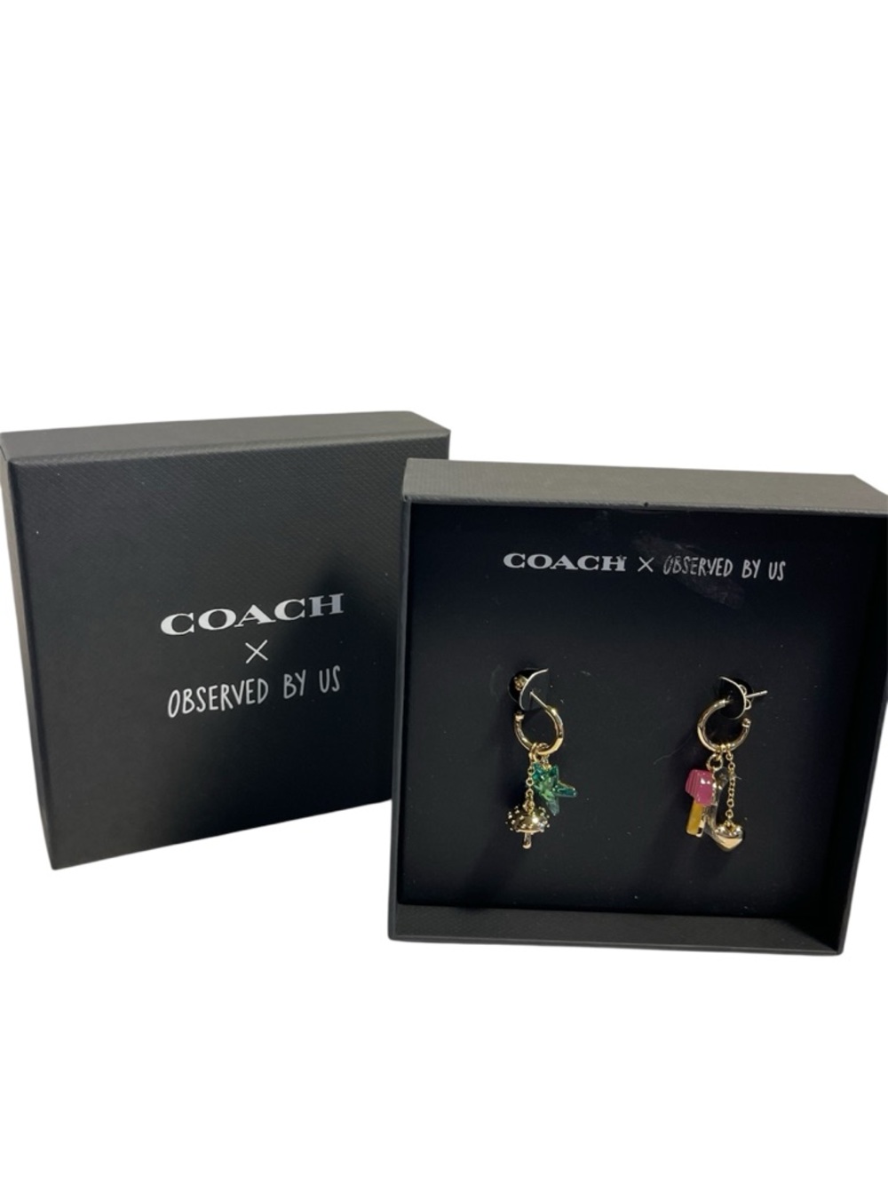 Coach X Observed By Us Mismatch Star & Mushroom Huggie Earrings - NWT ***